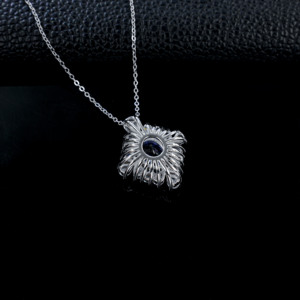 925 silver oval cornflower pendant pear diamond light luxury collarbone chain - Product Image 4