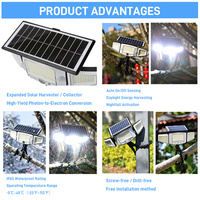 Projecteur LED solaire Solarup à triple tête, haute luminosité, avec détecteur de mouvement, batterie rechargeable, IP65, pour jardin, avec support flexible