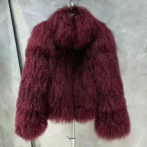 Vendita Calda Cappotto Invernale Caldo da Donna in Vera Pelliccia di Pecora Giacche in Pelliccia della Mongolia - Product Image 2