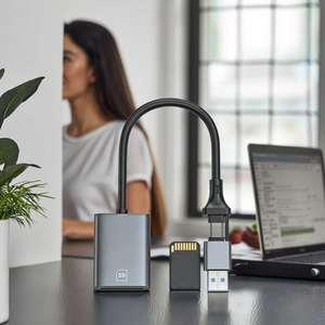 Lettore di Schede SD 2 in 1 per iPhone iPad Mac, Lettore di Schede di Memoria con Doppia Interfaccia USB e Type-C - Product Image 5