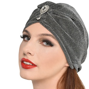 Disfraz de Carnaval de Halloween, Gorro Metálico de los Años 20, Turbante Elástico con Pedrería de los Años 20 - Product Image 2