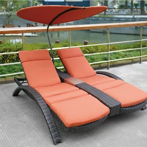 中国海运户外铝制Ralaxing躺椅套装泳池日光躺椅带遮蔽的泳池日光躺椅