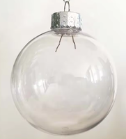 Vente en gros de pendentif boule de Noël transparente en verre de 8cm Taille personnalisée pour la décoration d'intérieur à la maison