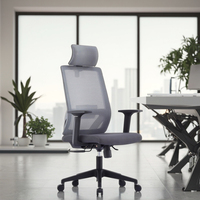 Chaise de bureau moderne pivotante et réglable avec soutien lombaire ergonomique, en tissu maillé de haute qualité