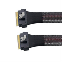 24G 32AWG Mini SAS4.0 kabel Internal ramping SAS 8654 8i ke SFF-8654 8i 74 Pin Server kabel pita datar