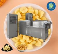 Machine de fabrication de snacks croustillants à double vis extrudeuse automatique certifiée CE, équipement de traitement des snacks soufflés au maïs