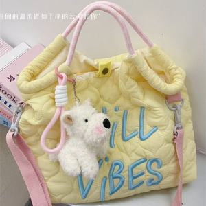 กระเป๋าถือบล็อกสีอ่อนน่ารักพร้อมที่จับด้านบนและ Crossbody - Product Image 3