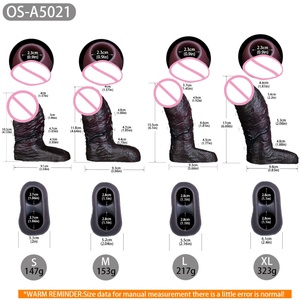 Black Realistic Penis Sleeve With Anti-drop Silicone Skin Feeling Multi-Sizes Male Dick Enlargement Sex Toys - Product Image 6
