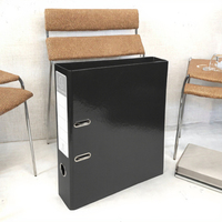 Carpeta de archivo de arco de palanca de plástico negro de tamaño A5 con dos agujeros organizador de gran capacidad para oficina, hogar y almacenamiento de documentos escolares