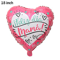 Ballons en feuille d'aluminium en forme de cœur de 18 pouces de haute qualité en gros pour la fête des mères, anniversaire, fête, fournitures de fête