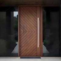Portes d'entrée extérieures en bois massif pivotantes modernes, sur mesure, de la meilleure qualité, fabriquées en Chine, pour la sécurité de la maison
