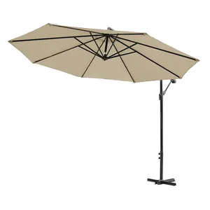 12 Ft 3M 6 Ribben Offset Cantilever Polyester Uv Beschermende Outdoor Tuin Patio Opknoping Parasol