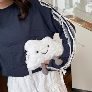 Wholesale Girls Cute Kawaii Little <b>White</b> Cloud Soft Plush <b>Backpack</b> PP Cotton Filled Shoulder Bag - Product Image 6