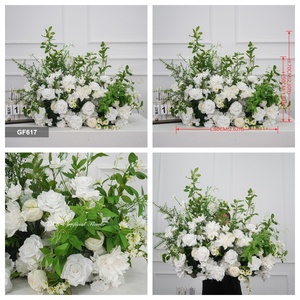 <b>Artificial</b> <b>Hydrangea</b> Flowers Green silk aisle flower Wedding Bouquet Ball Real Touch Centerpieces - Product Image 3