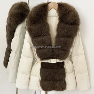 เสื้อโค้ทพัฟเฟอร์ฟิชขนฟ็อกซ์ธรรมชาติสำหรับผู้หญิง ฤดูหนาว 2025 อุ่นสบาย ขนเป็ดขาว 90% กันน้ำ ขายส่ง - Product Image 6