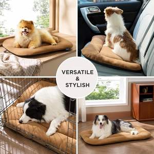 แผ่นรองลังสุนัขขนแกะเนื้อนุ่มพิเศษล้างทำความสะอาดได้กันลื่นที่นอนสำหรับสัตว์เลี้ยงบางแบนสำหรับสุนัขตัวเล็กไม่เคี้ยว - Product Image 4