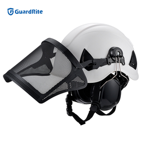 Casco de construcción de rescate <span class=keywords><strong>3</strong></span> en 1, malla, protector facial, <span class=keywords><strong>orejeras</strong></span>, juego de casco de seguridad con correa para la barbilla - Product Image 2