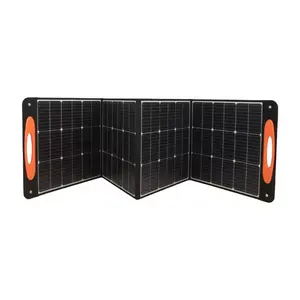 Silikon monokristalin, panel surya stasiun daya tenaga surya fleksibel portabel PV 200W lipat untuk penggunaan mobil Kemah