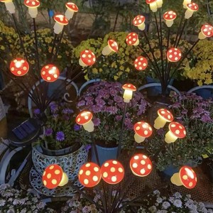 Luces Solares de Jardín con Forma de Hongo, Luces Solares Impermeables para Exteriores, Luces Decorativas de Jardín con Forma de Luciérnaga - Product Image 4