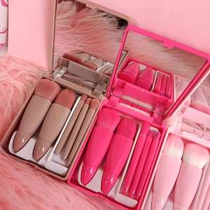 New Fashion Small Portable Cosmetic Brush With Mirror Makeup Brush Set OEM Blush Brush - Product Image 1
