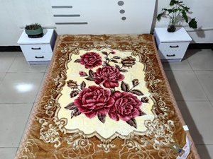 Cao cấp raschel chăn mùa đông dày hai lớp chăn san hô lông cừu chăn Ga Trải Giường đám cưới màu đỏ coverlet - Product Image 6