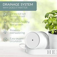 Ensemble de trois jardinières de couleur blanche avec plateau pour plantes d'intérieur