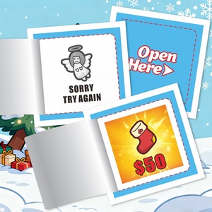 Paper Pull Tabs Laminated Offset Printing Custom Instant Win <b>Card</b> Lucky Custom Gamified Design for Charity, Christmas, Usa - Product Image 3