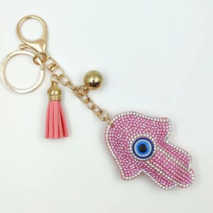 Direct Sales Llucky Bling Rhinestone Keychain Evil Eye Keychain <strong>Leather</strong> <strong>Key</strong> <strong>Chain</strong> Car Bag Charm Pendant Woman - Product Image 2