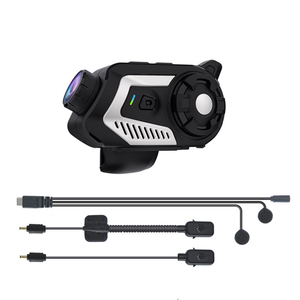 Enregistreur de casque de <span class=keywords><strong>moto</strong></span>/scooter électrique 2 en 1 avec casque BT, enregistrement vidéo et interphone vocal pour les sports cyclistes - Product Image 1