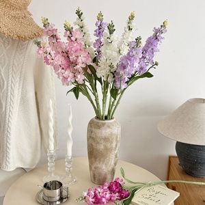 ดอกลาร์กสปูร์ประดิษฐ์ยี่ห้อยาซุโนบุ ดอกไม้ผ้าไหม ก้านเดี่ยว สีขาวนม สีชมพูอ่อน สีม่วงอ่อน สีชมพู สำหรับตกแต่งงานแต่งงาน - Product Image 1