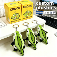 Porte-clés en peluche crocodile personnalisé, boîte mystère, fabrication sur mesure OEM ODM, couleur personnalisée, pour sac