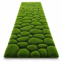 Tapis d'herbe artificielle 3D à motif personnalisé, gazon synthétique coloré et doux pour terrain de jeux et jardin