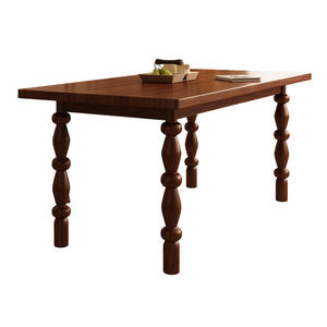 Moderno nordico casale leggero di lusso in legno massello tavolo da pranzo forma rettangolare colonna romana gambe <span class=keywords><strong>mobili</strong></span> per la casa - Product Image 6