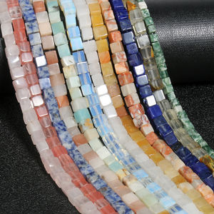 4/6/8mm Jaspers perline quadrate di cristallo agate di pietra naturale amazzonite branelli allentati del cubo per la fabbricazione di gioielli fai da te - Product Image 2