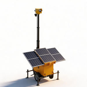 Remorques de surveillance vidéo mobiles avec 3 panneaux solaires et un mât de 6 m de haut pour la sécurité sur tous les chantiers - Product Image 1