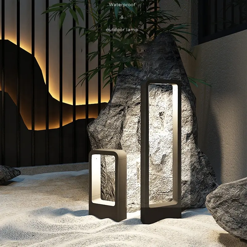 Lámparas LED cuadradas de aluminio para exteriores, modernas e impermeables, para puerta de jardín, decoración de paisaje y parque