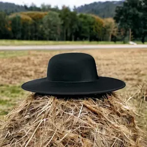 Cappello Catrina con tesa larga e copricapo rotondo in tessuto solido per coprire il costume da bagno - Product Image 6