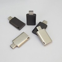Flash Drive USB Tipe C Single Port Berbahan Metal OTG Pendrive Logo Custom Mini USB C Memory Stick untuk Ponsel Laptop