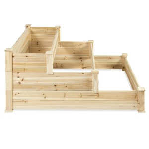 Maceta de madera de 3 niveles para decoración de jardín, caja de cama elevada, caja de jardín para flores y verduras - Product Image 6