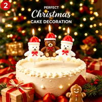 Bougies d'anniversaire et du Nouvel An en forme d'ours, très populaires, bougies décoratives pour fêtes de Noël, cadeau d'anniversaire pour gâteau