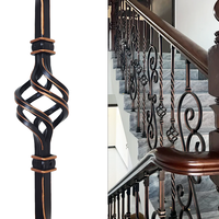 Rampe d'escalier en fer forgé européen sur mesure en forme de S pour villas et escaliers intérieurs de duplex