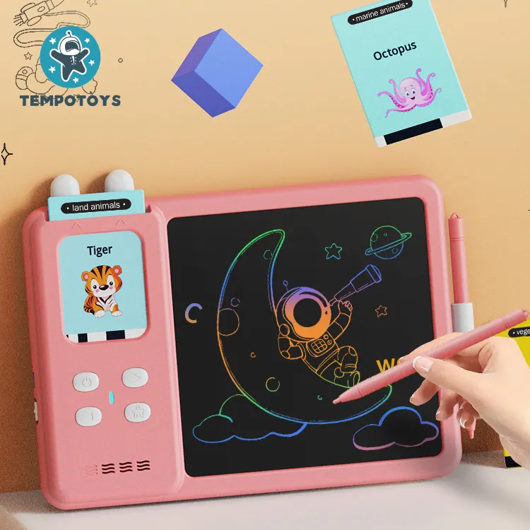 Tempo Toys Drawing Writing Board Puzzle Early Education Card Machine Educational Toys Learning Toddler Toy