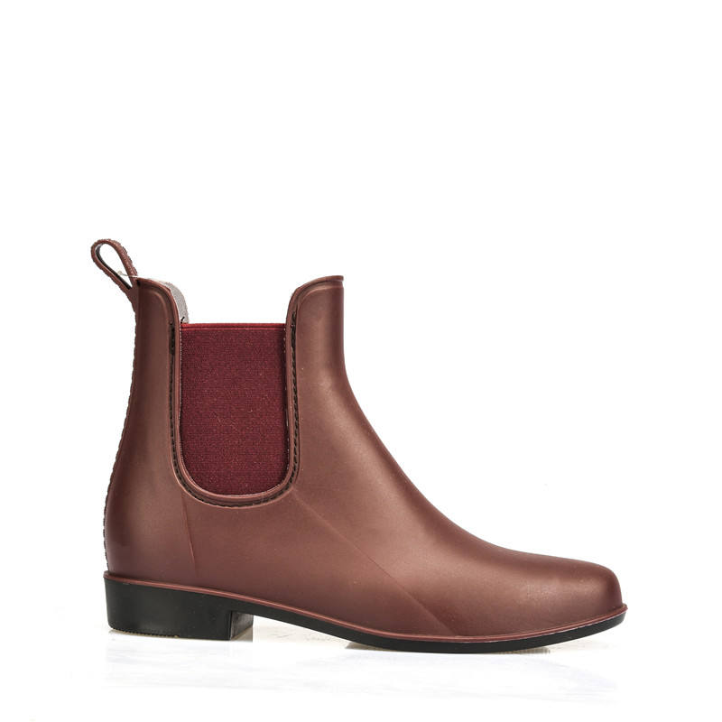 Outdoor Shiny Chelsea Ankle PVC Boots Custom Cheap Rain Shoes for Girl