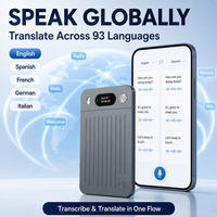 Enregistreur vocal IA USB magnétique, traducteur instantané 93 langues, transcription vocale en texte, 15h d'enregistrement, mini