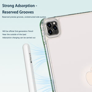 Funda magnética de cuero transparente para tableta para el nuevo <span class=keywords><strong>Ipad</strong></span> <span class=keywords><strong>Air</strong></span> 11 que ofrece un soporte triple y capacidades automáticas de sueño/vigilia - Product Image 5