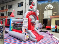 Château gonflable commercial pour enfants avec toboggan, combo château gonflable et toboggan, château gonflable pour enfants avec toboggan
