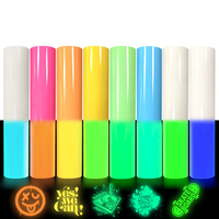 Vinyle thermocollant luminescent blanc vert pleine couleur pour t-shirts vêtements Vinyle thermocollant luminescent personnalisé