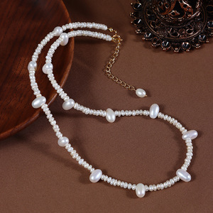 <span class=keywords><strong>Collana</strong></span> di <span class=keywords><strong>Perle</strong></span> Barocche Naturali d'Acqua Dolce, Design a Fili, Forma di Riso, Regolabile, per Donna - Product Image 3