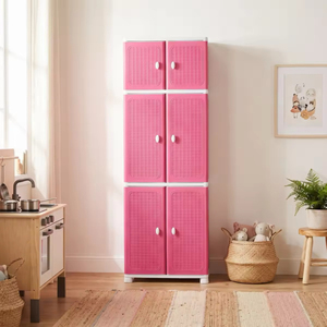 Foldable Multifunctional <b>Storage</b> <b>Box</b> Plastic Stackable Container with Rattan Pattern and Hanging Clothes Rod for Home Use - Product Image 6
