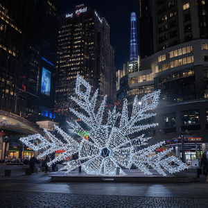 Flocon de neige géant 3D personnalisé, motif lumineux LED imperméable pour Noël, décoration extérieure pour paysage et mariage - Product Image 1